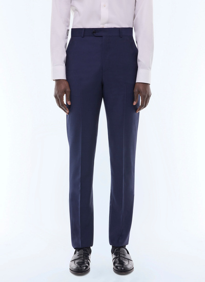 Pantalon homme bleu carbone faux-uni toile de laine vierge Fursac - P3EVIP-FC36-D031