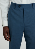 Pantalon en serge de laine bleu chiné - 22EP3VOXA-SC31/36