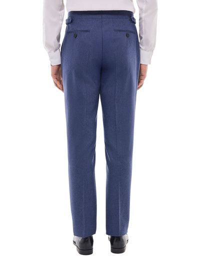 Pantalon homme Fursac - Pantalon de costume ajusté en flanelle bleu denim P3BIXA-EC29-D012