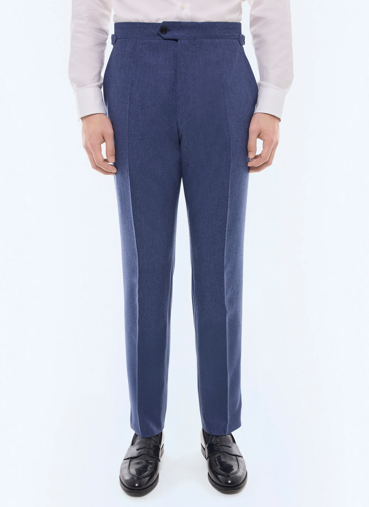 Pantalon homme bleu denim flanelle de laine certifiée Fursac - P3BIXA-EC29-D012