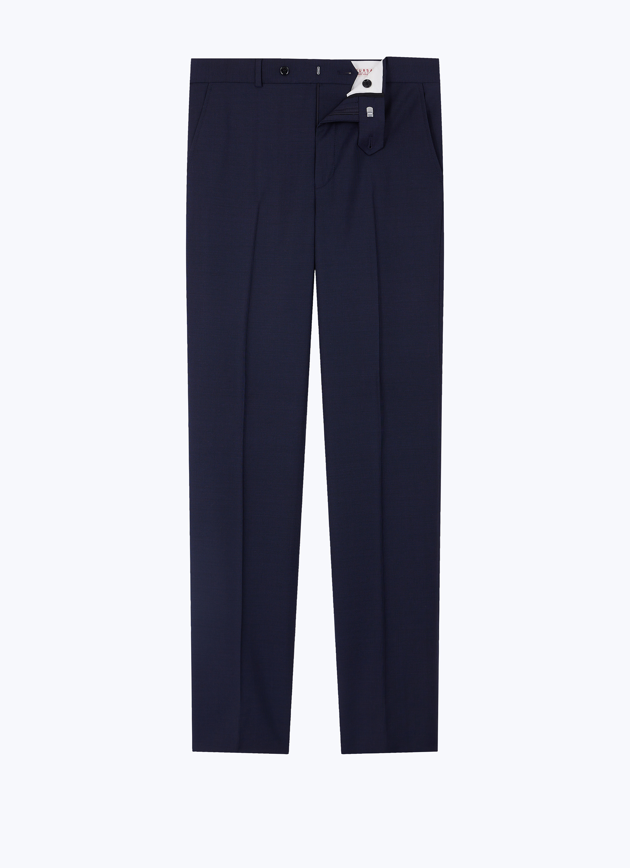 FURSAC - Pantalon ajusté en toile de laine - Homme - Taille 41 - Bleu - Coupe Ajustée
