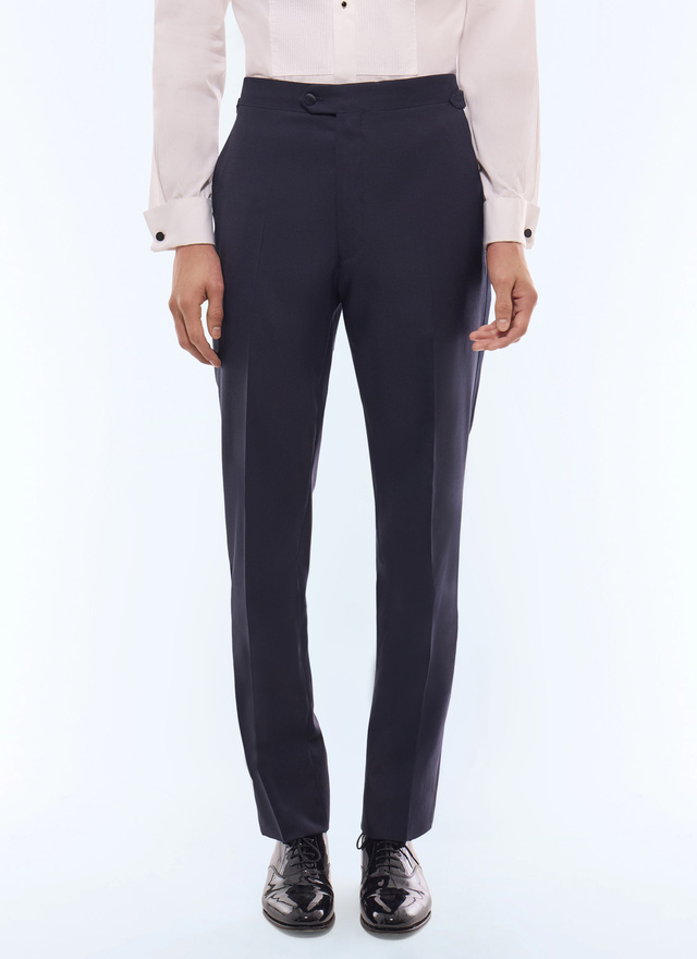 Pantalon homme bleu marine faille de laine vierge Fursac - P3VIPY-RC47-30