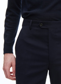 Pantalon en toile de laine bleu marine - P3VOXA-BC51-31