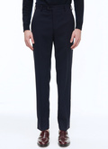 Pantalon en toile de laine bleu marine - P3VOXA-BC51-31