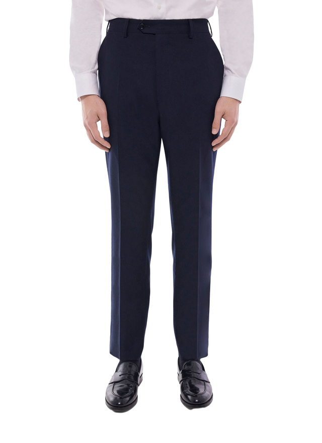 Pantalon homme bleu marine flanelle de laine vierge certifiée Fursac - P3VOXA-EC29-D030