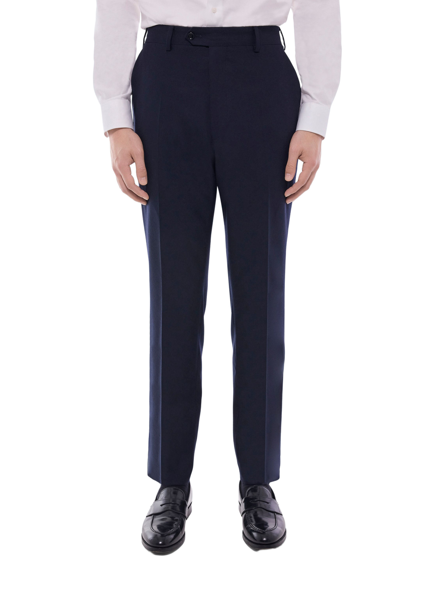 Pantalon homme bleu marine flanelle de laine vierge certifiée Fursac - P3VOXA-EC29-D030