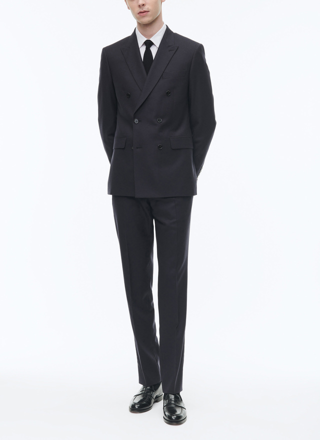 Pantalon homme bleu marine flanelle de laine Fursac - P3VOXA-OC55-31