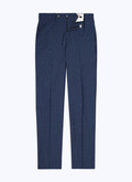 Pantalon en laine bleue à micro dessin - P3VOXA-BC04-34