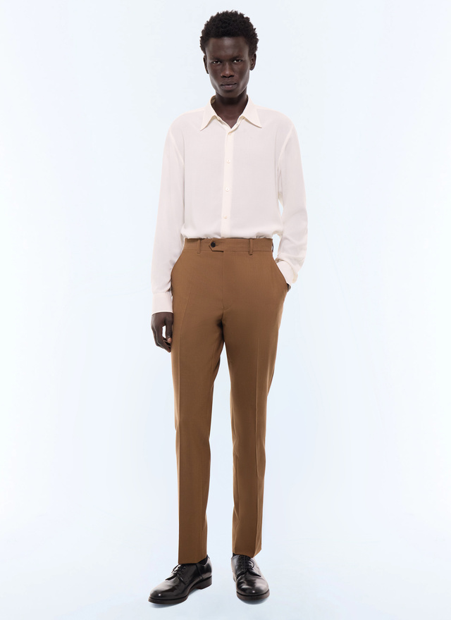 Pantalon homme camel tissu principal: 100% laine viergedoublure ceinture: 65% polyester, 35% cotondoublure jambes: 100% polyesterdoublure poches: 65% polyester, 35% coton Fursac - P3LOXA-LC20-A011