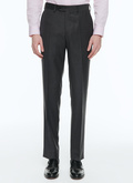 Pantalon en laine fil-à-fil gris anthracite - 23EP3VOXA-F567/29