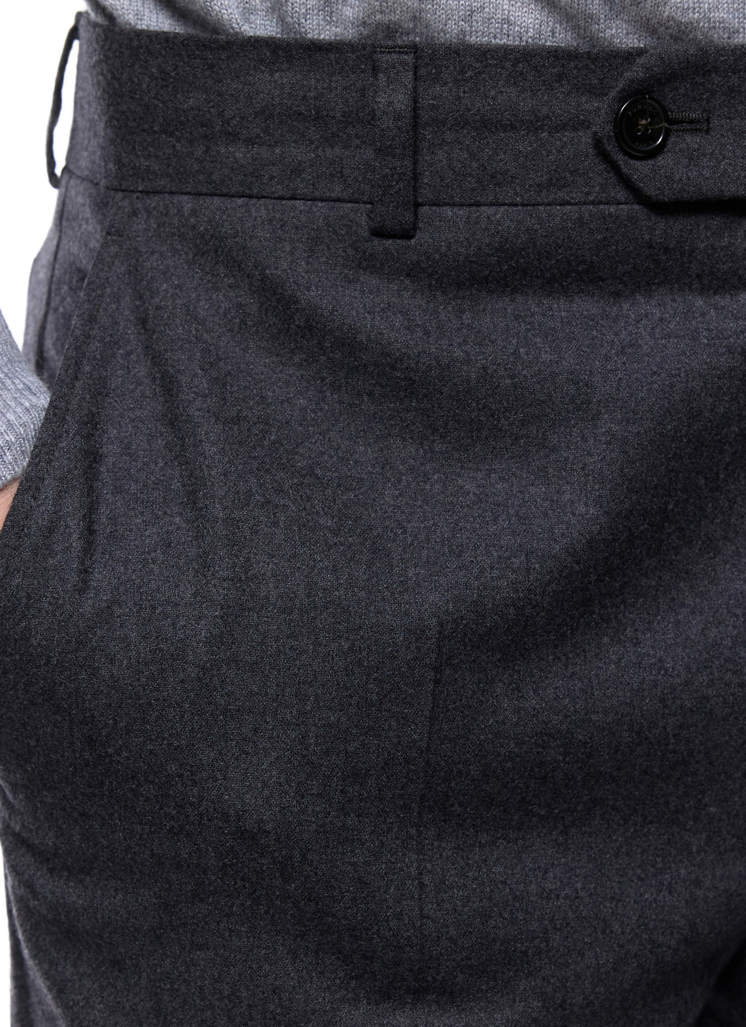 Pantalon homme gris anthracite flanelle de laine vierge certifiée Fursac - P3VOXA-EC29-B022