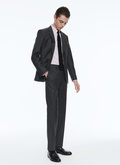 Pantalon en laine fil-à-fil gris anthracite - P3VOXA-F567-29