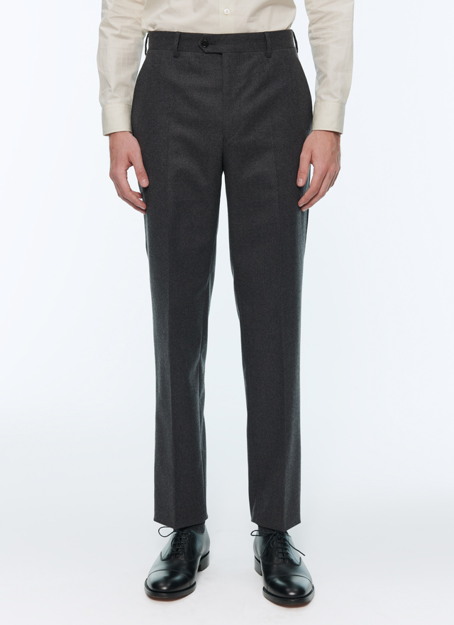Pantalon homme gris anthracite flanelle de laine mélangée Fursac - P3VOXA-OC55-22