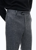 Pantalon en laine cardée à chevrons gris - 22HP3VOXA-AP02/23