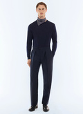 Pantalon de costume en laine à chevrons - P3GOHA-LC10-D030