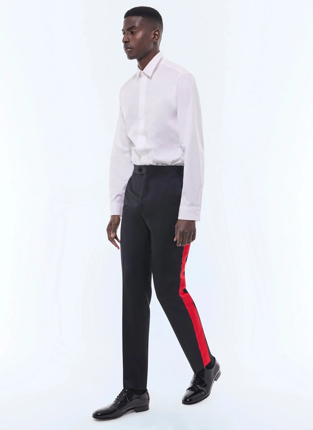 Pantalon homme noir laine vierge Fursac - P3GALA-EP03-B020