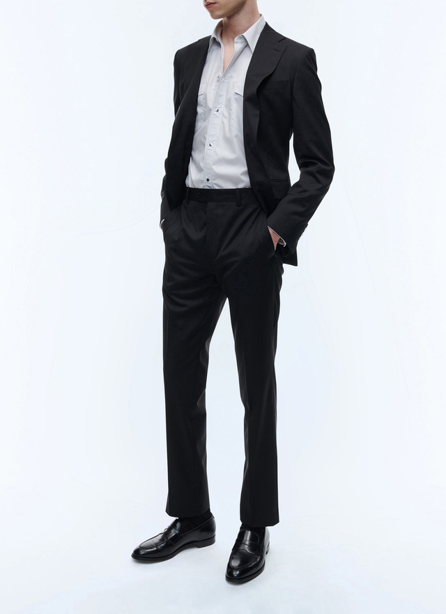 Pantalon homme noir laine vierge Fursac - P2VIDO-AC82-20