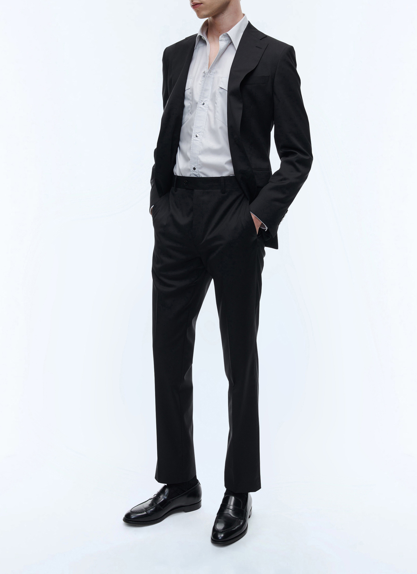 Pantalon homme noir laine vierge Fursac - P2VIDO-AC82-20