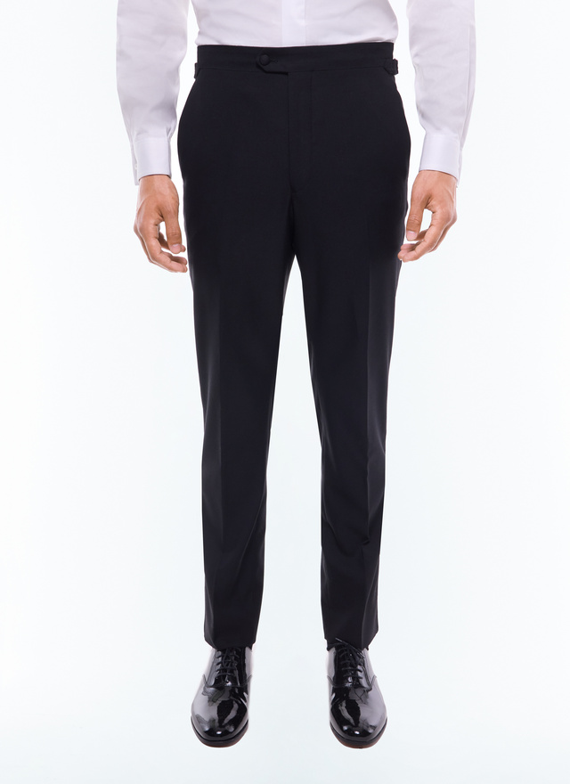 Pantalon homme noir faille de laine vierge Fursac - P3EIPY-RC47-20