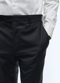 Pantalon en serge de laine noire - P3VOXA-AC82-20