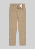 Pantalon en laine, soie et coton sablé beige - 22EP3VOXA-VX18/56