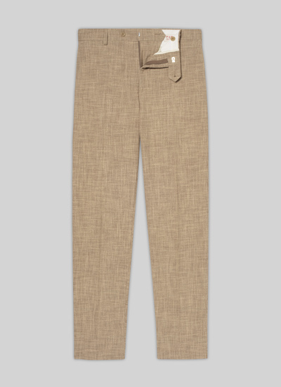 Pantalon beige homme laine vierge, soie et coton Fursac - P3VOXA-VX18-56