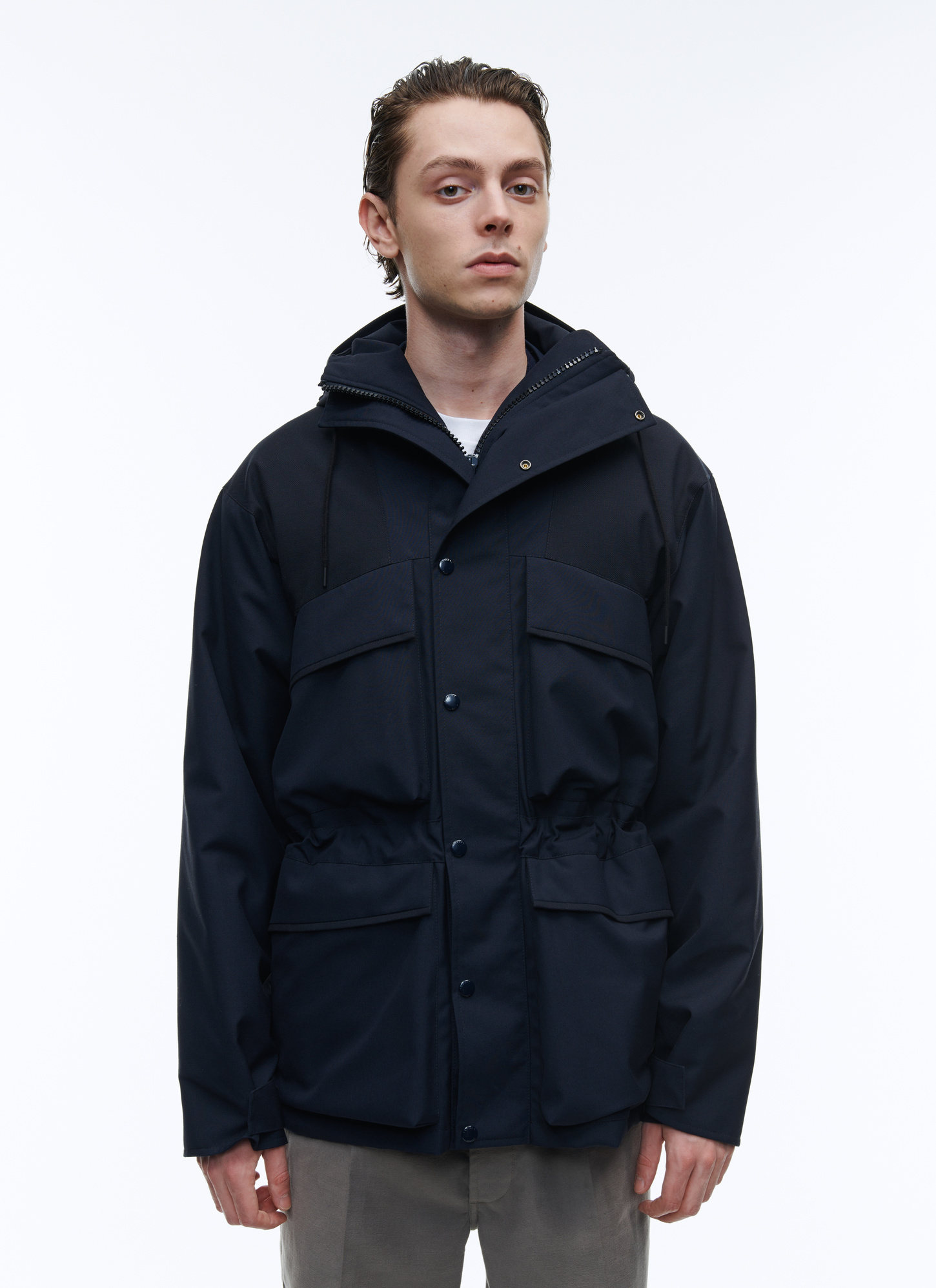 Parka homme bleu marine polyéthylène et viscose Fursac - M3AERA-OM14-30