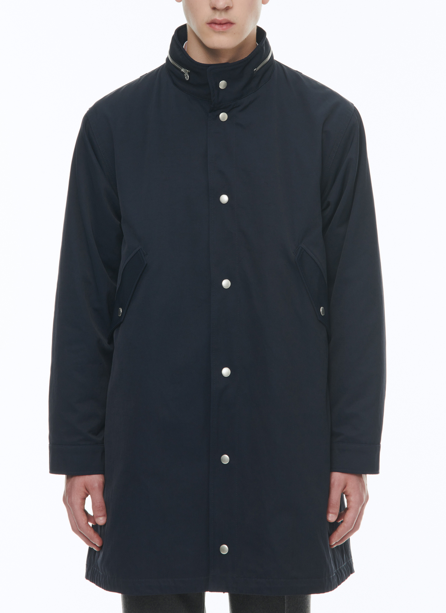 Parka homme bleu marine twill technique en coton et polyamide Fursac - M3CARK-CM02-D030