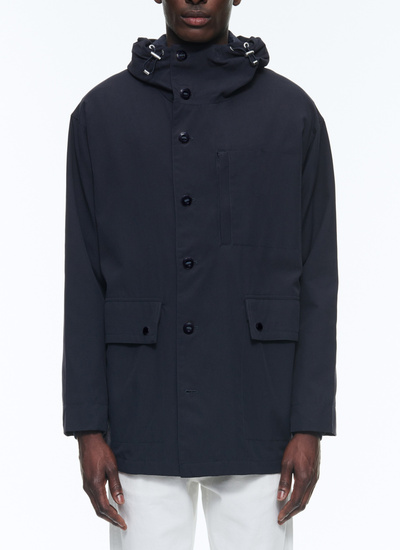 Parka homme bleu marine toile technique Fursac - M3DARK-DM25-D030