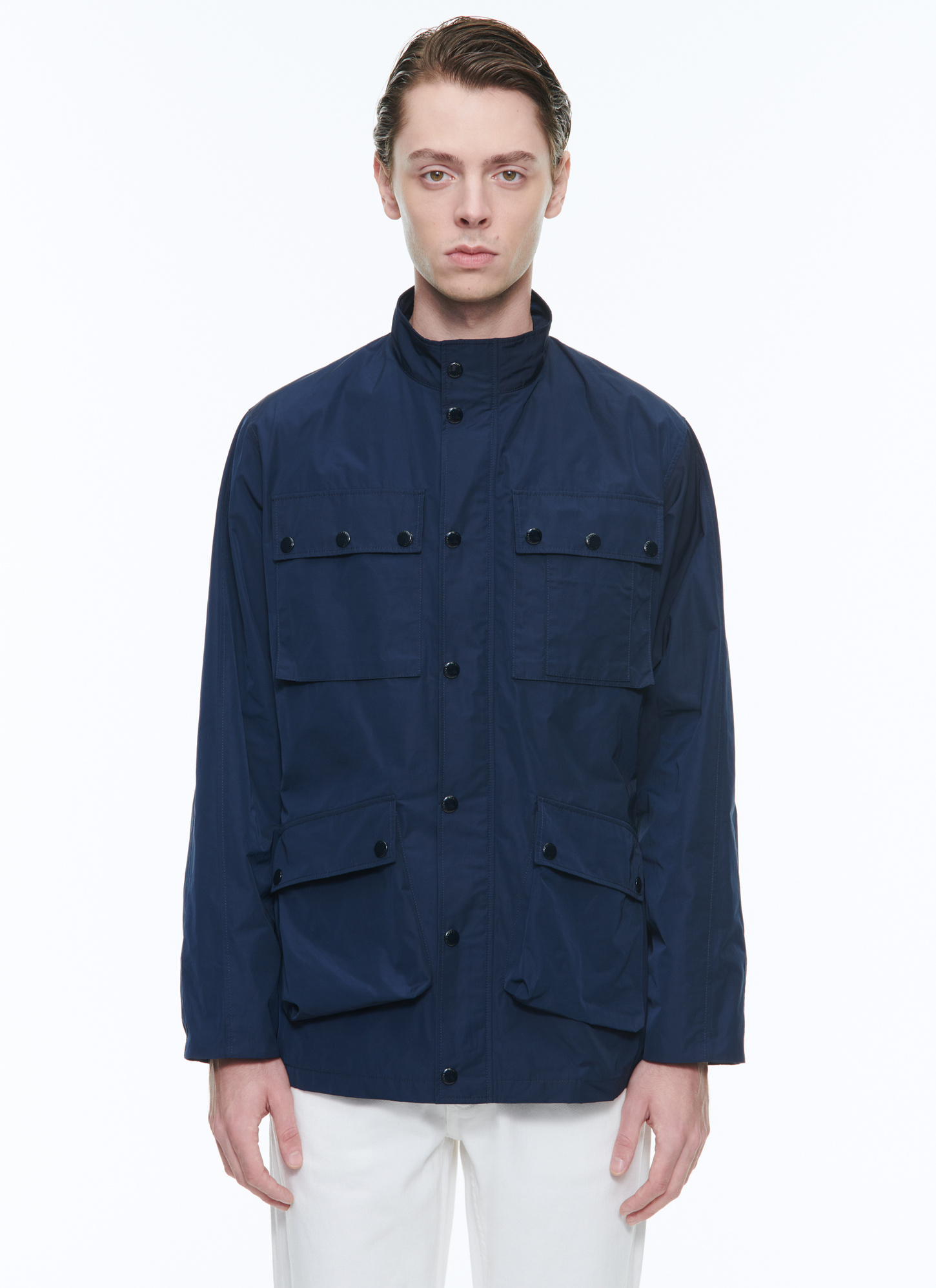 Parka homme bleu marine toile technique Fursac - M3DOTO-CM31-D030