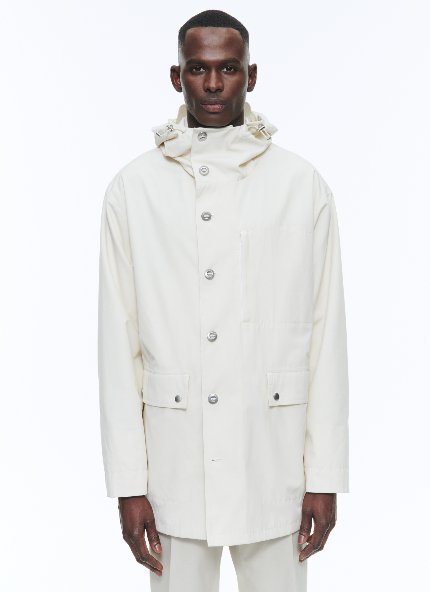 Parka homme ecru toile technique Fursac - M3DARK-DM25-A002