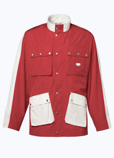 Parka rouge homme toile technique Fursac - M3DOTO-CM31-C003