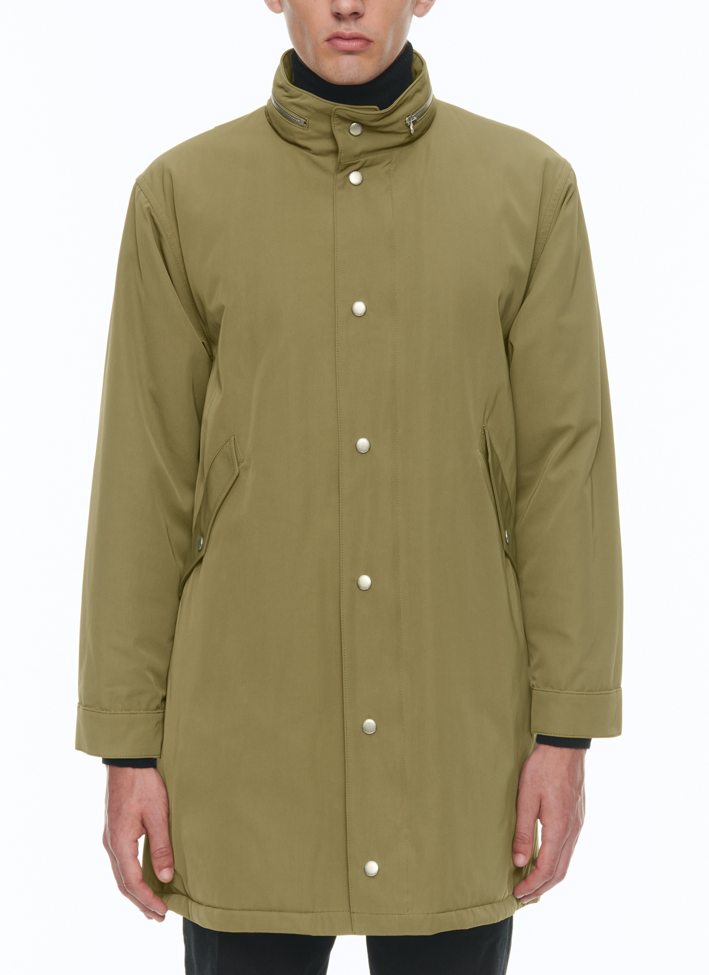 Parka homme vert olive twill technique en coton et polyamide Fursac - M3CARK-CM02-H005