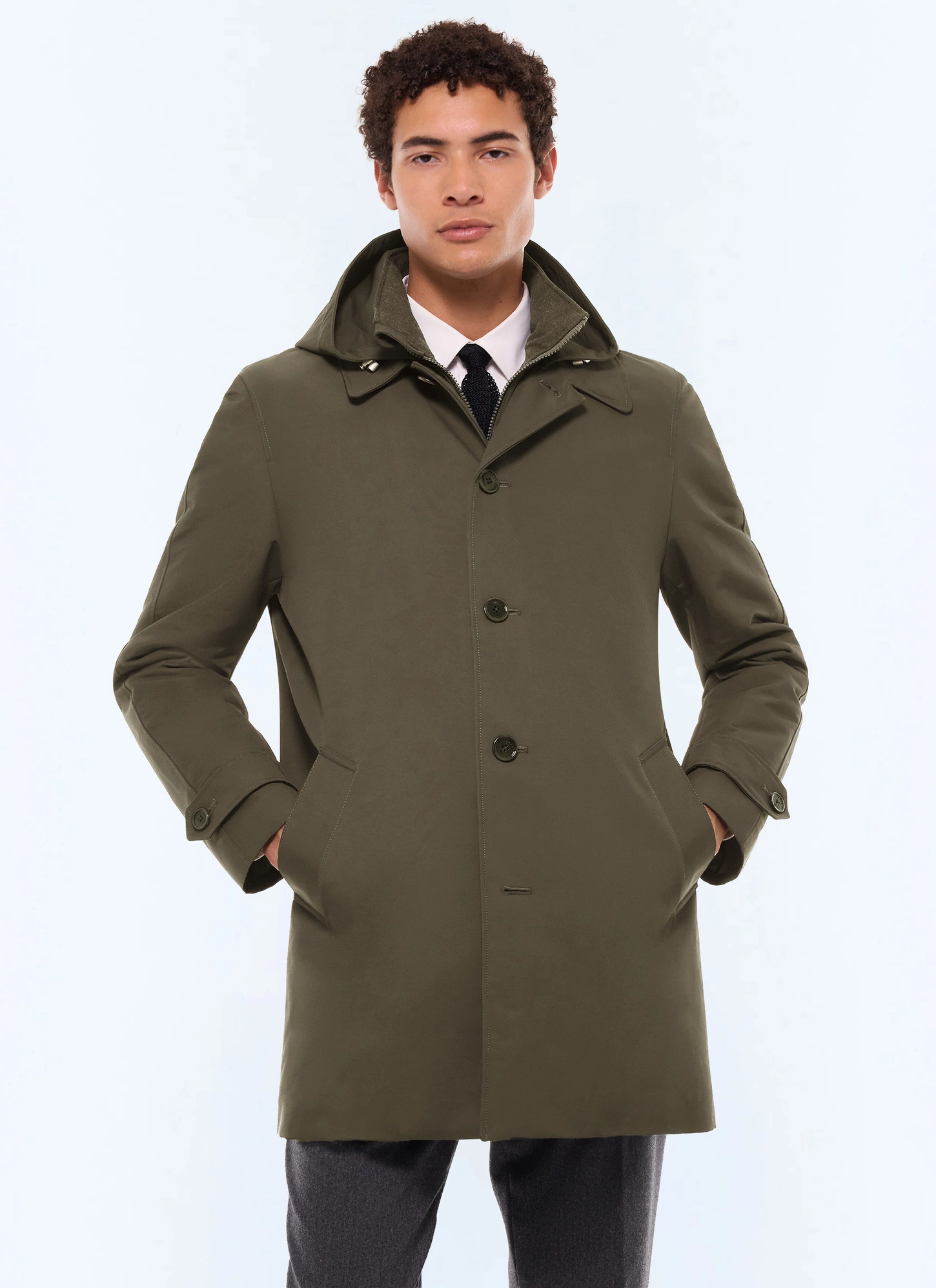 Parka homme vert olive tissu technique déperlant Fursac - M3EFFA-EM42-H015