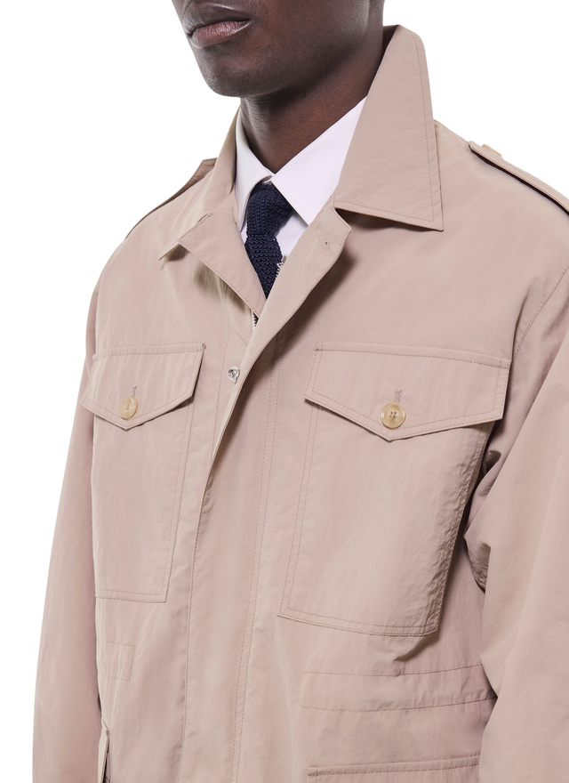 Men's beige parka Fursac - M3GILD-GM21-A008