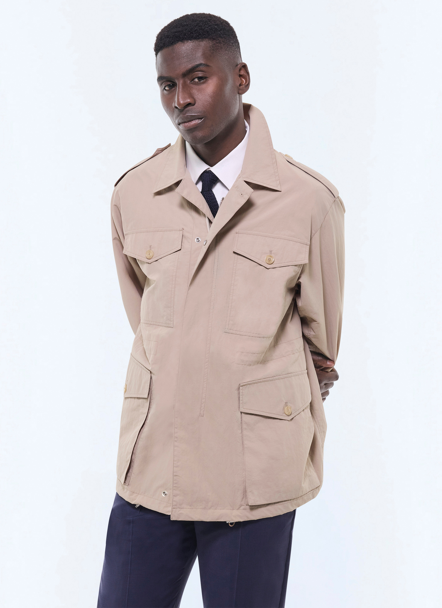 Men's parka beige water-repellent fabric Fursac - M3GILD-GM21-A008