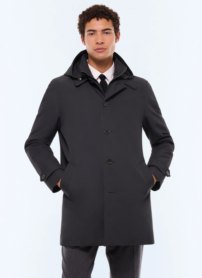 Men's parka charcoal grey technical water-repellent fabric Fursac - M3EFFA-EM42-B021