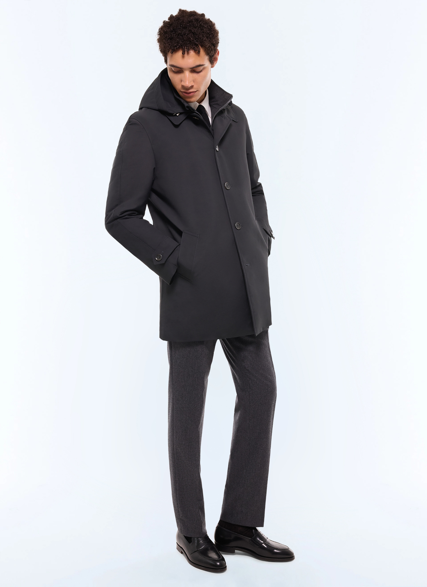 Men's charcoal grey parka Fursac - M3EFFA-EM42-B021