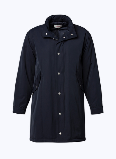 Men's blue, navy blue technical twill in cotton and polyamide parka Fursac - M3CARK-CM02-D030