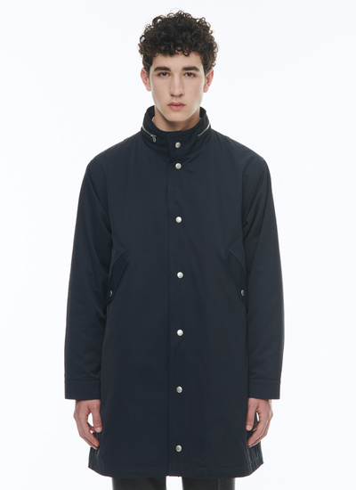 Men's parka navy blue technical twill in cotton and polyamide Fursac - M3CARK-CM02-D030