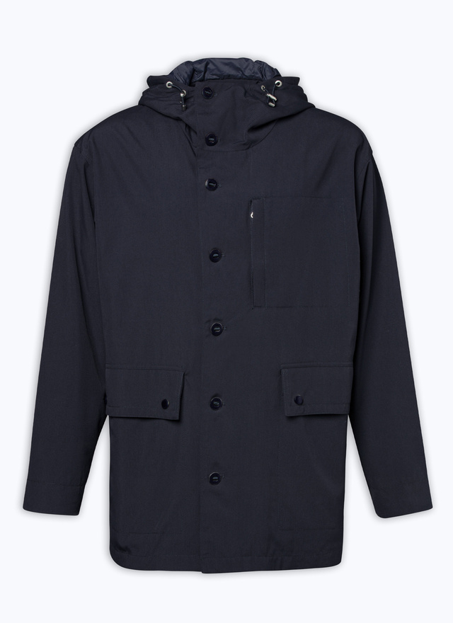 Men's blue, navy blue technical canvas parka Fursac - M3DARK-DM25-D030