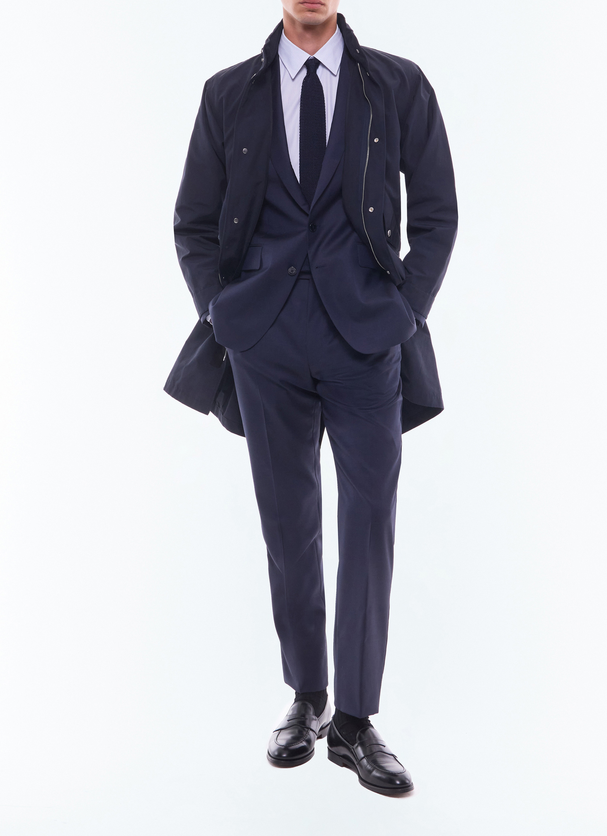 Navy Blue Parka for Men - Fursac M3DISH-DM08-D030