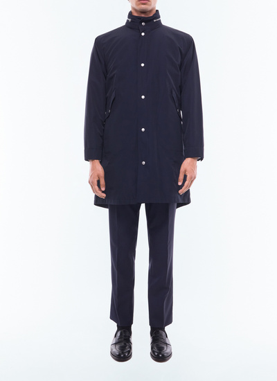 Men's parka navy blue ottoman fabric in cotton and polyamide Fursac - M3DISH-DM08-D030