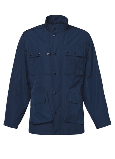 Men's blue, navy blue technical canvas parka Fursac - M3DOTO-CM31-D030