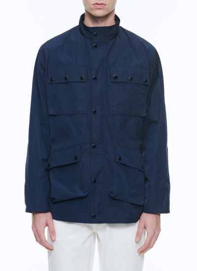 Men's parka navy blue technical canvas Fursac - M3DOTO-CM31-D030