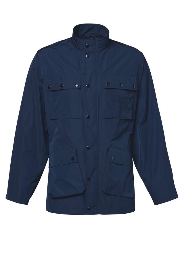 Men's blue, navy blue technical canvas parka Fursac - M3DOTO-CM31-D030