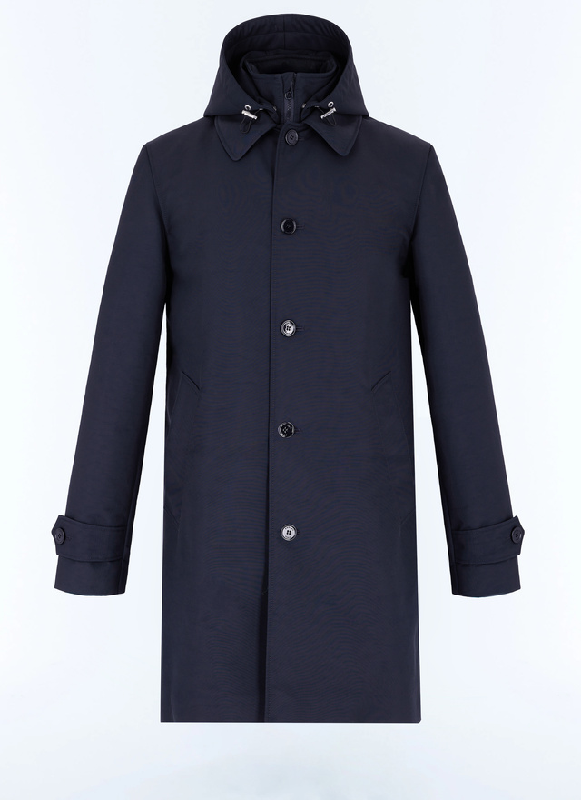 Men's blue, navy blue technical water-repellent fabric parka Fursac - M3EFFA-EM42-D030