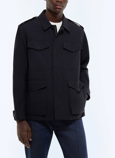 Men's parka navy blue water-repellent certified technical fabric Fursac - M3GILD-CM33-D030