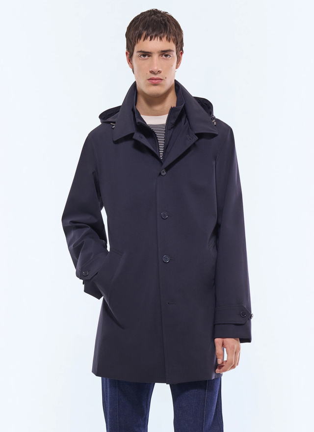 Men's parka navy blue water-repellent certified technical fabric Fursac - M3JAFF-CM33-D030