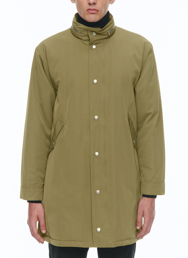 Men's parka olive green technical twill in cotton and polyamide Fursac - M3CARK-CM02-H005